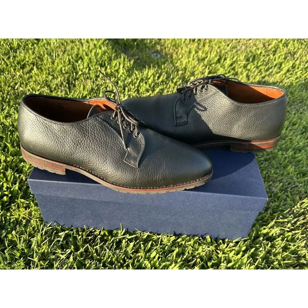 Brooks Brothers Men’s 11 E Black Pebble Leather Derby Shoes Made in USA Lug Sole